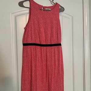 Pink Sleeveless Dress with Black Accent